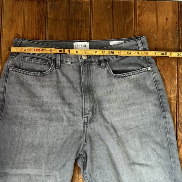 Frame women’s Le Jane Crop Denim Light Gray wide leg high rise Jeans size 31 - Picture 2 of 9